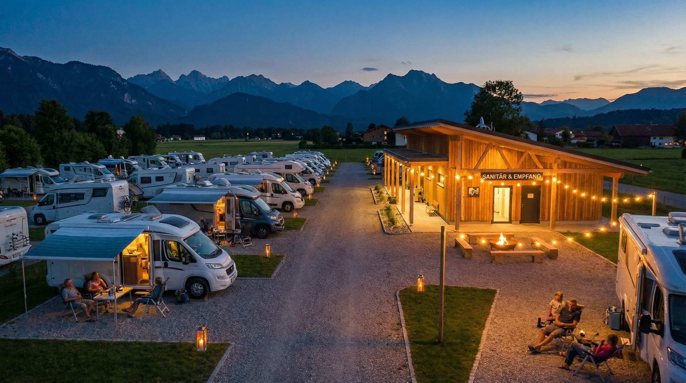 German Stellplatz motorhome parking area